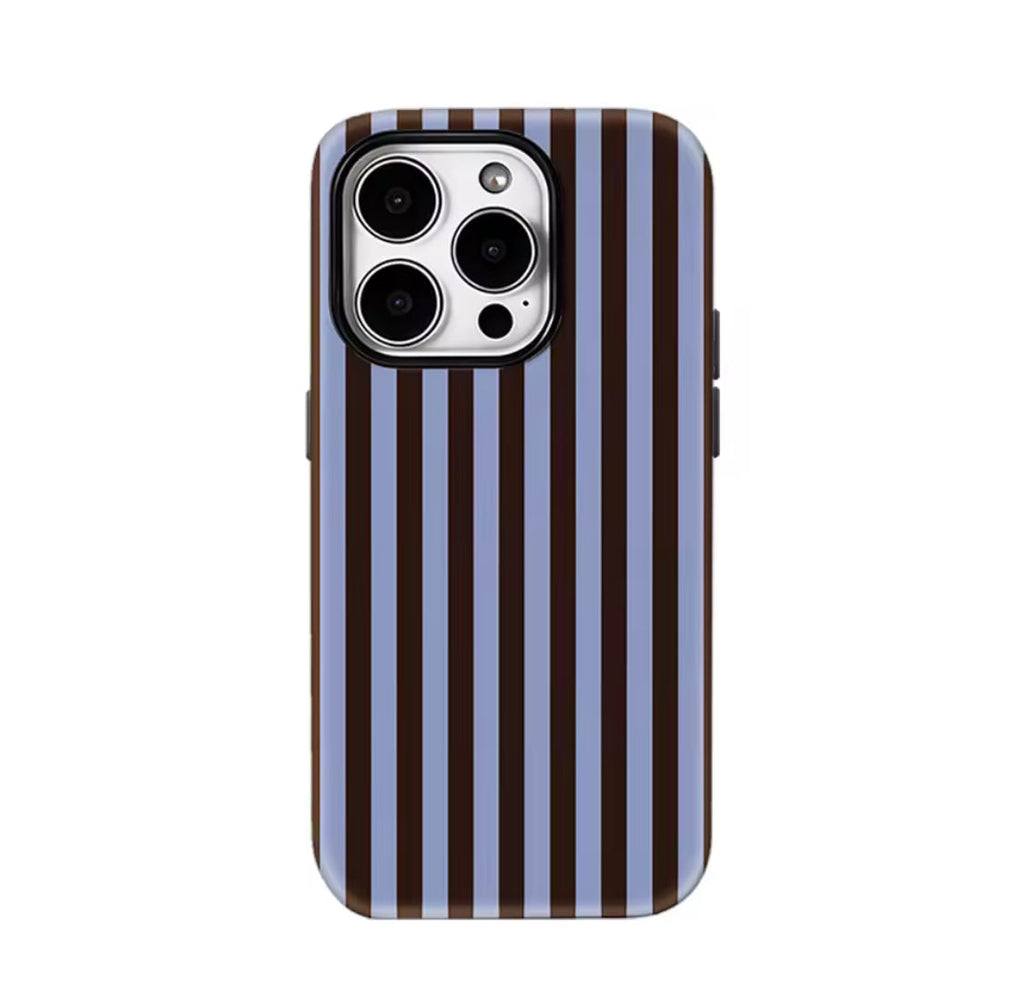 Contrasting Brown Blue Stripes IPhone17 Must-Haves