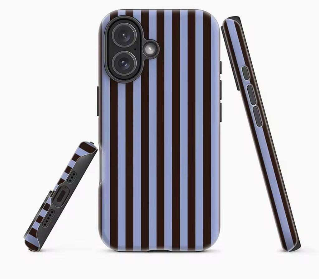 Contrasting Brown Blue Stripes IPhone17 Must-Haves